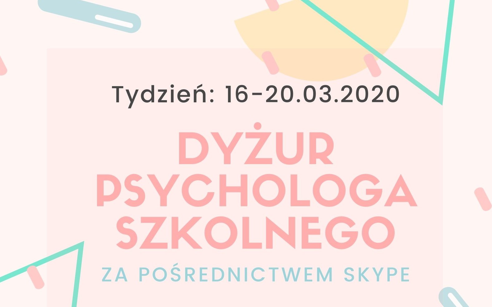 Dyżur psychologa szkolnego